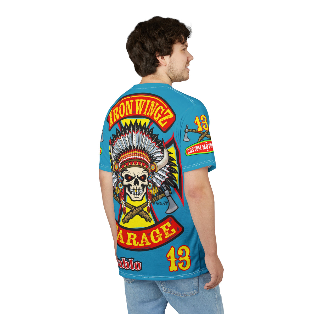 Iron Wingz Garage HiViZ Motorcycle Rider Super Tee
