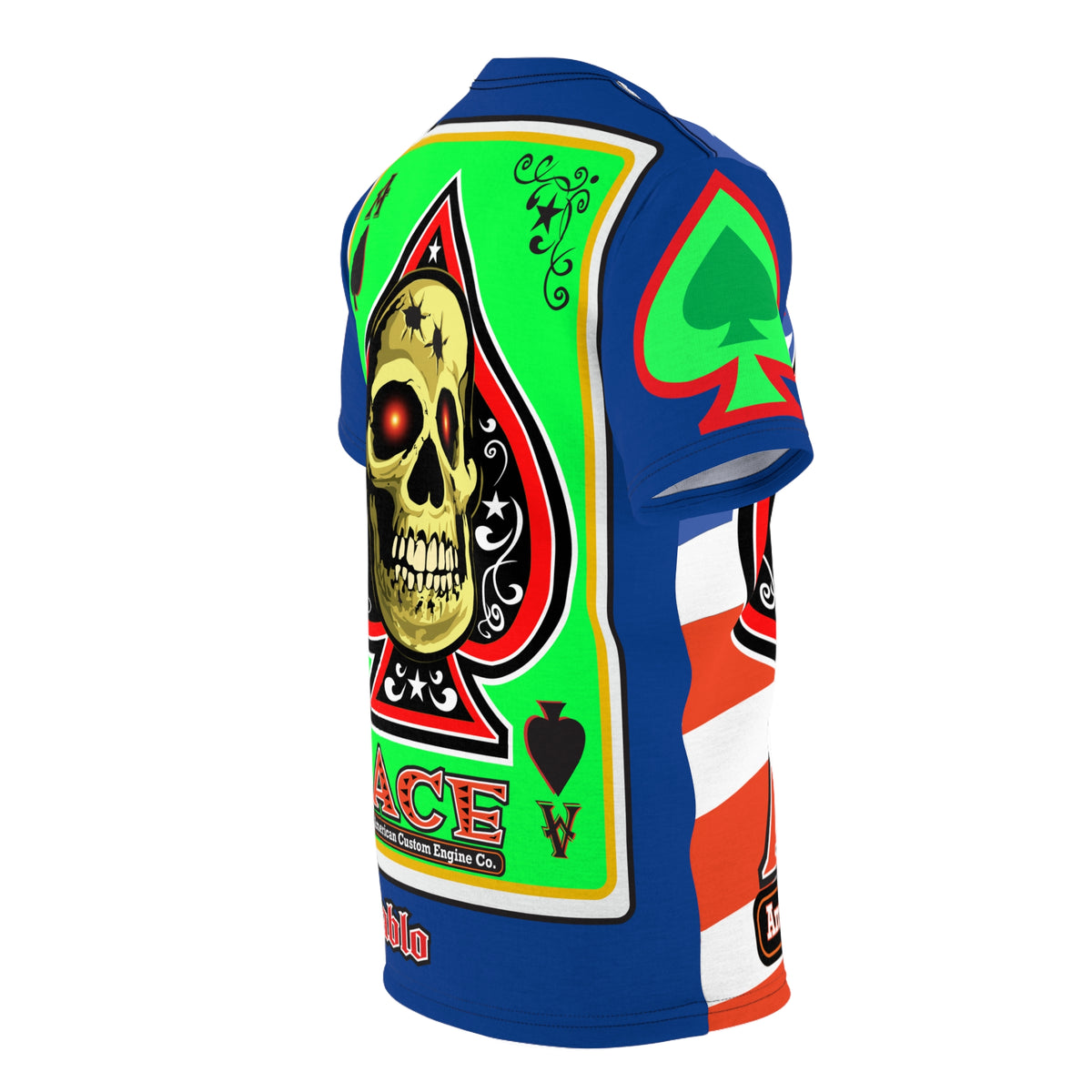 American Custom Engines ACE Americana Cut - Special Lumina Green  Ace of Spades Death Card High visibility Graphics