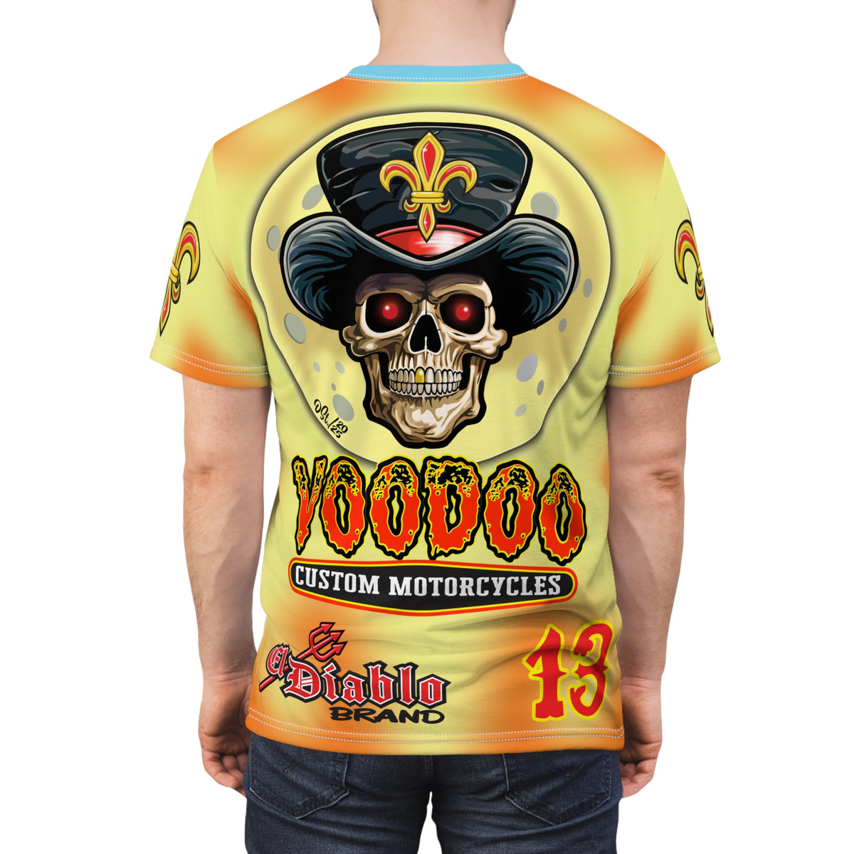 Voodoo Custom Motorcycles HIVIZ TYE DYE BLAST SUPER RIDING TEE - Look Cool, Ride Cool jn our Finest Biker Riding Tee