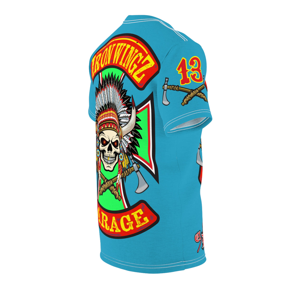 Iron Wingz Garage Warrior HiViZ Motorcycle Rider Super Tee