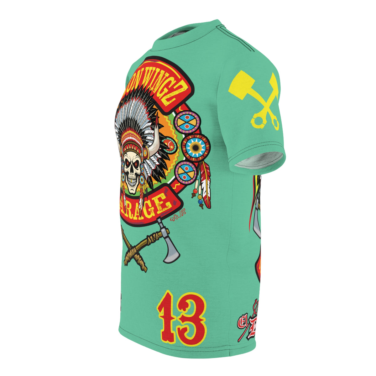 Iron WingZ Customs HIviz Graphic Super Tee, Edgy Streetwear, Customized Apparel, Gift for Bikers