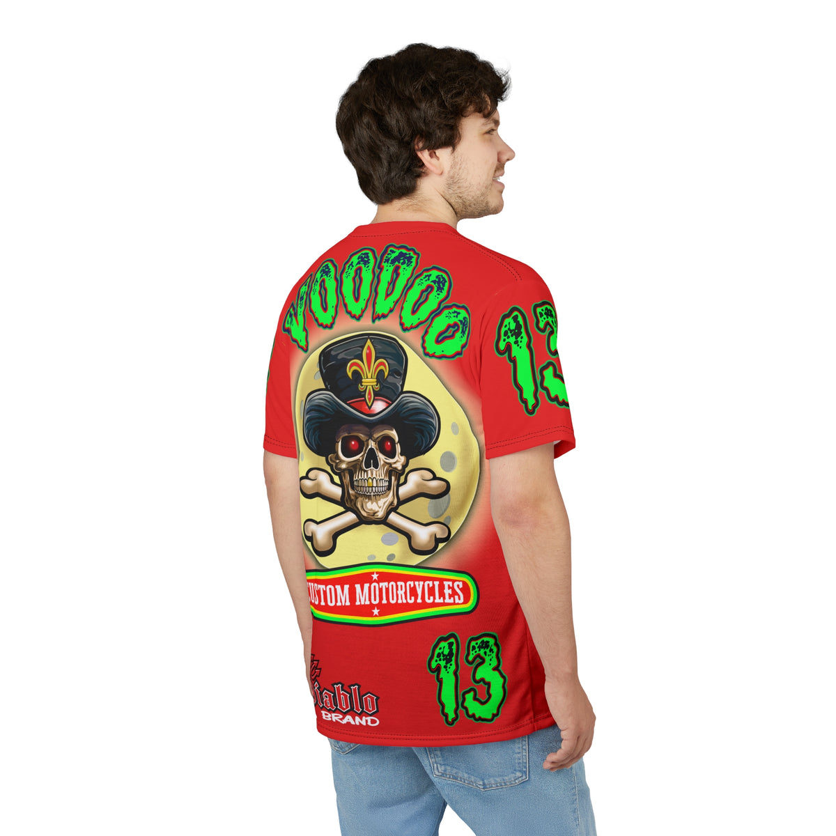 Voodoo Motorcycles HiViz Badass Super Tee, Unique Graphic Tee, Custom HiViZ Apparel