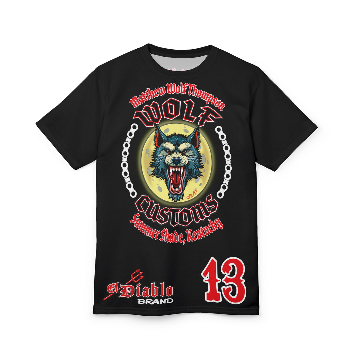 MWT Wolf Custom Motorcycles Super Tee — Viciously Cool High Performance Motorcycle Riding Shirt