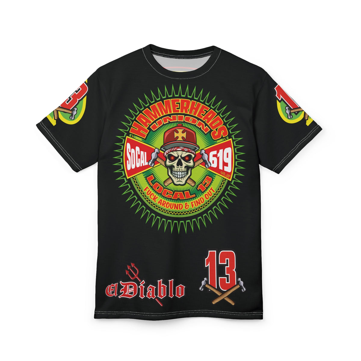 Hammerheads Union Local 13 FAFO -  Custom Motorcycle Riding Tee Shirt _ Super Comfort and Fit
