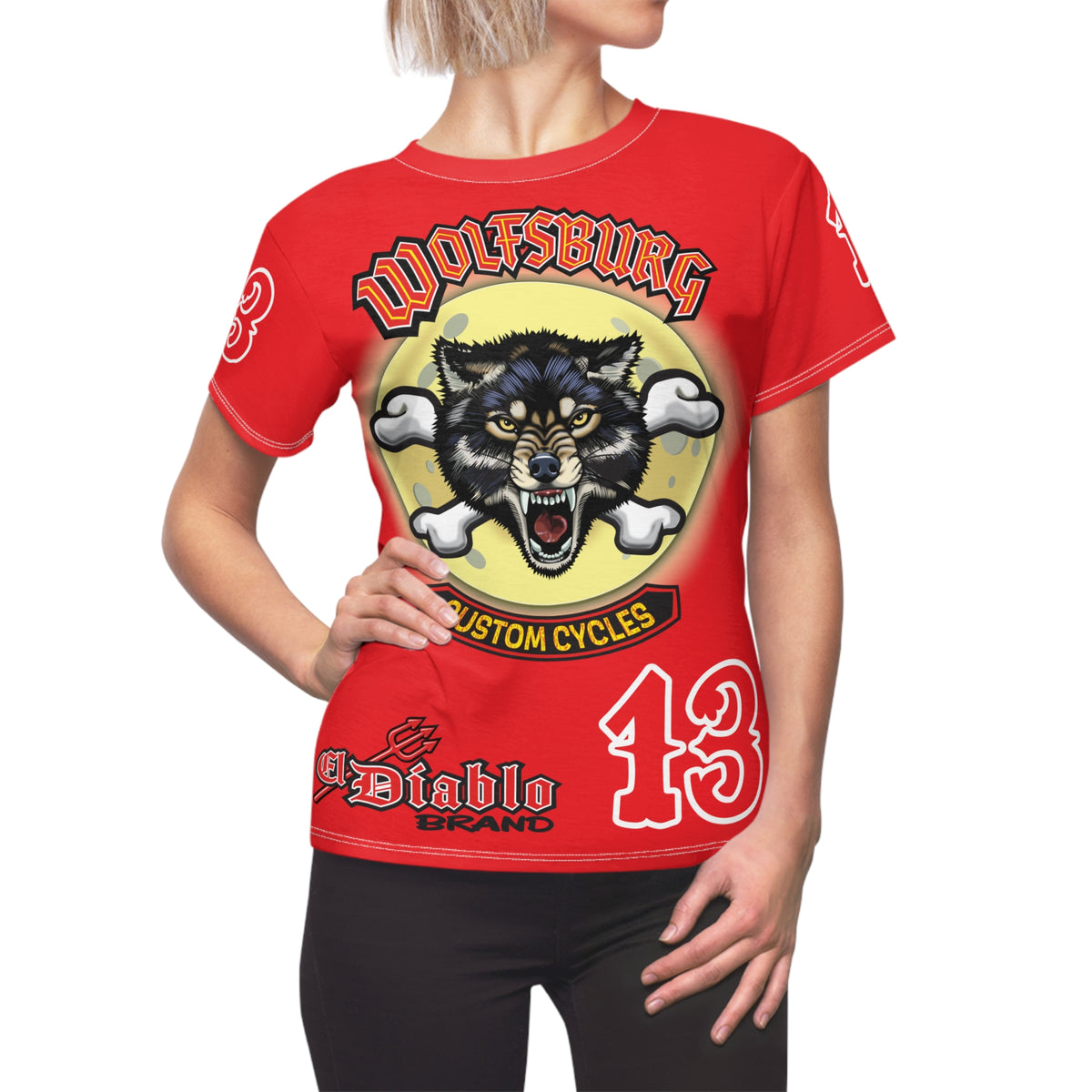 Women's Cut Wolfsburg Custom Motorcycles Graphic Tee — HiviZ Graphics