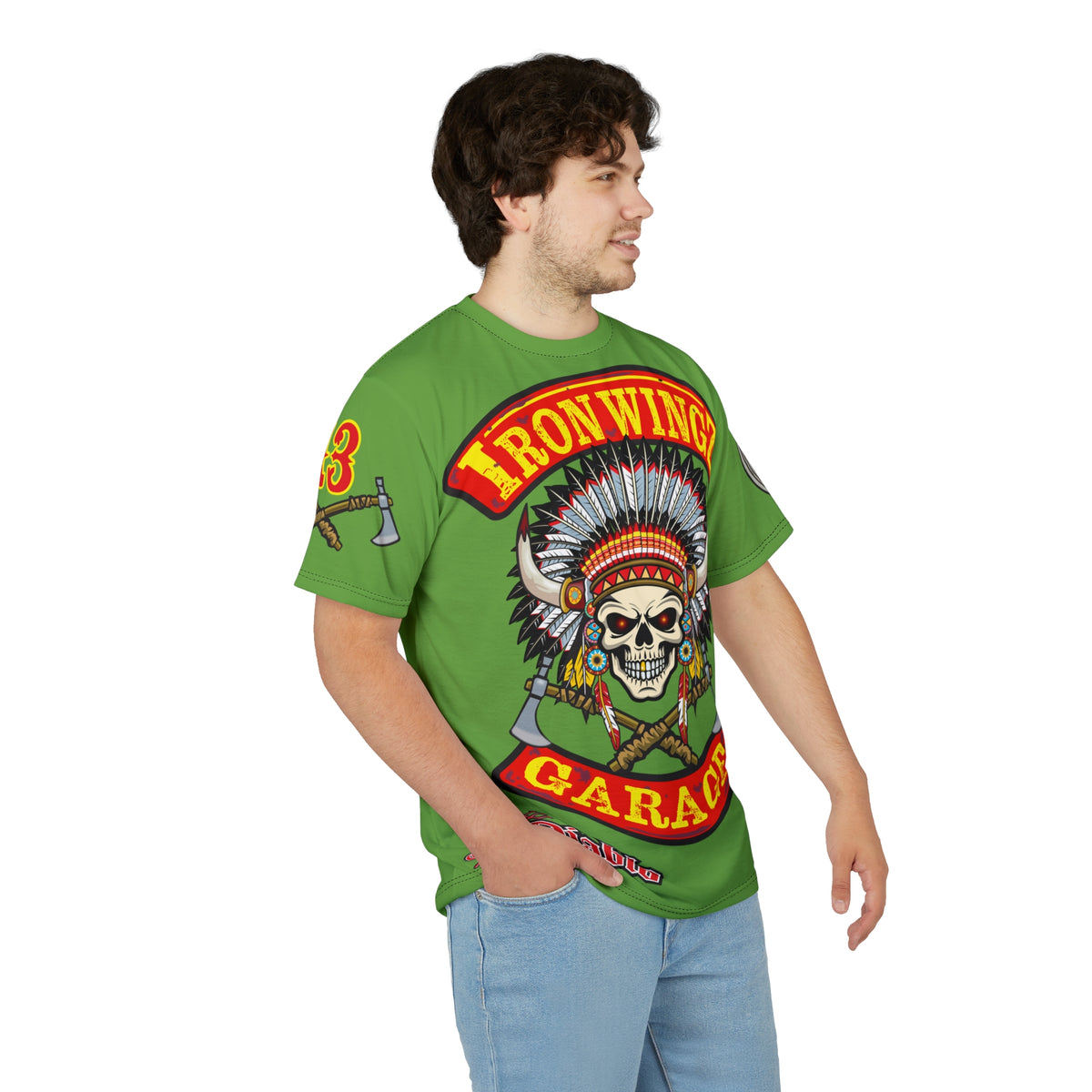 Iron Wingz Garage HiViZ Motorcycle Rider Super Tee