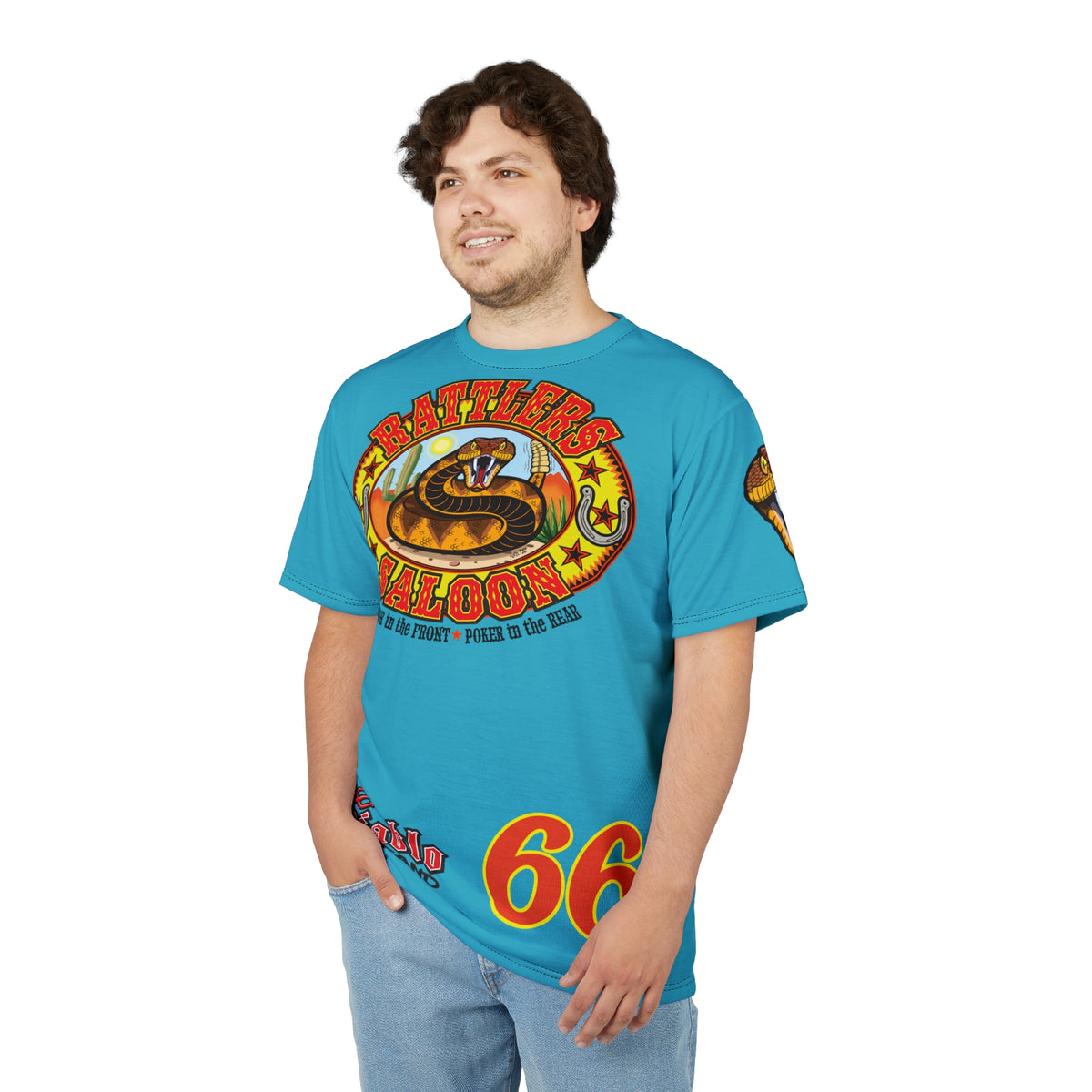 Rattlers Saloon  BADAZZ SUPER TEE — Vintage Biker 66 Graphic Shirt