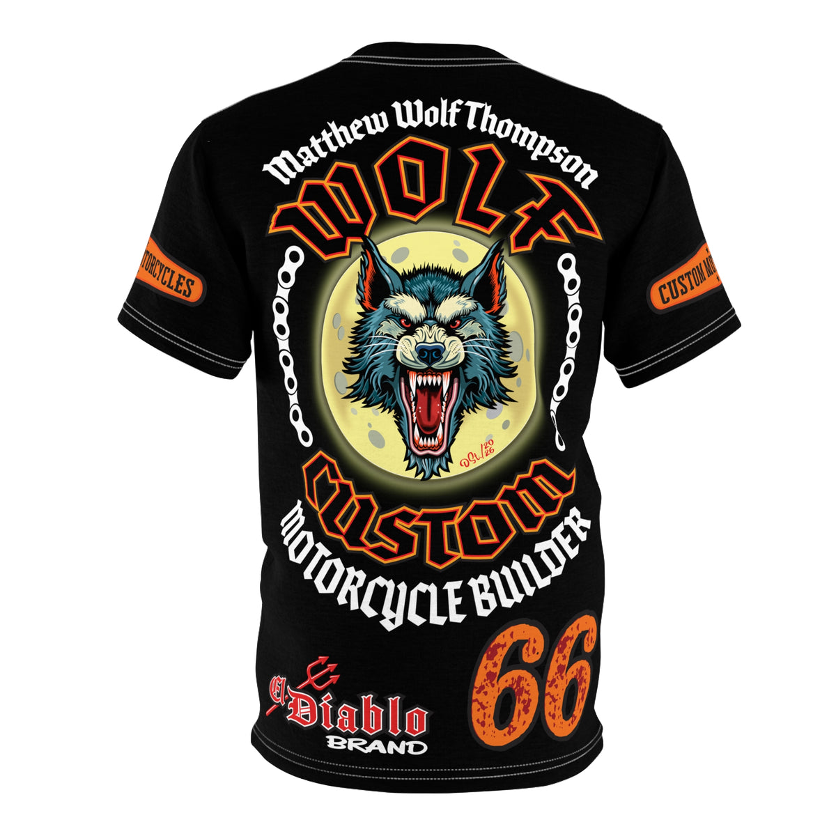 MWT Wolf Custom Motorcycles Super Tee — Viciously Cool High Performance Motorcycle Riding Shirt