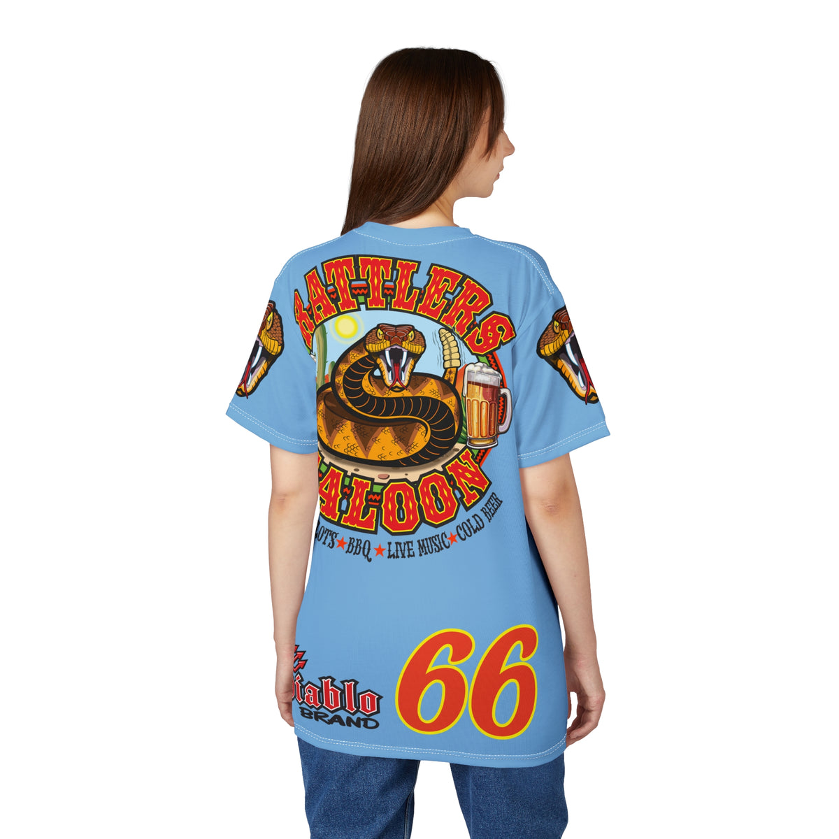 Rattlers Saloon  BADAZZ SUPER TEE — Vintage Biker 66 Graphic Shirt