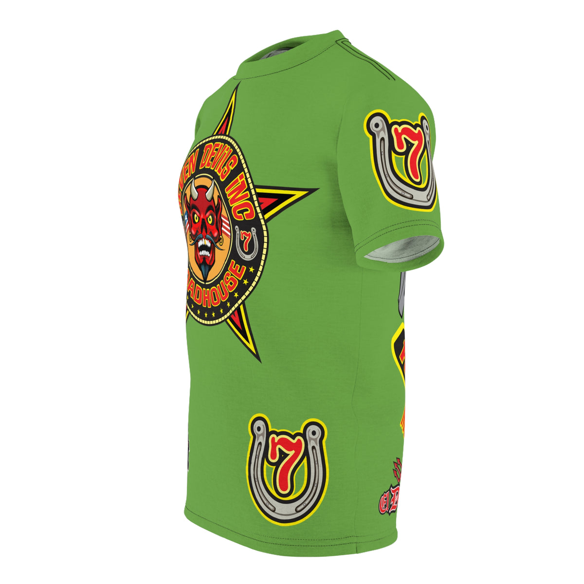 Seven Devils Inc. Roadhouse HiViz Design, Edgy Biker Shirt, Special Motorcycle Riding Gear, Seven Devils Inc.