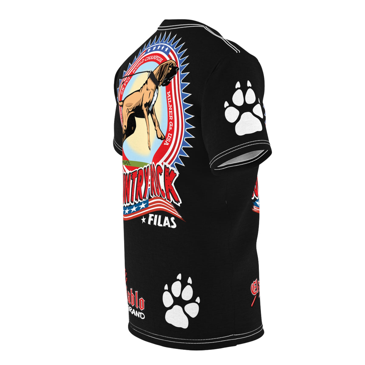Country Rock Dog Graphic Super Tee — El Diablo Brand Paw Print T-Shirt