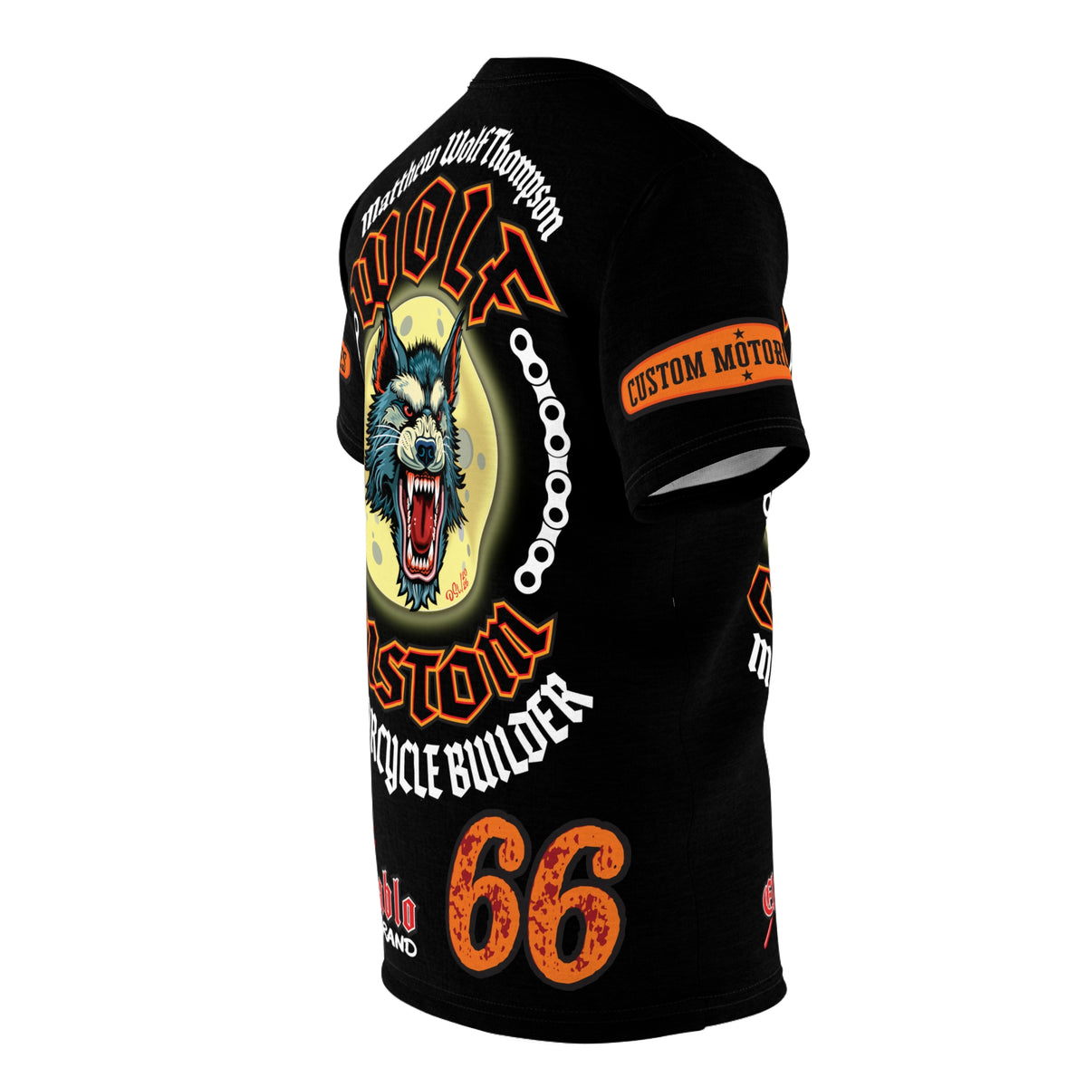 MWT Wolf Custom Motorcycles Super Tee — Viciously Cool High Performance Motorcycle Riding Shirt