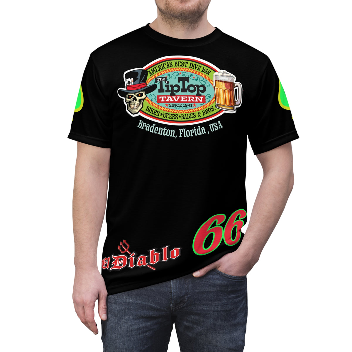 SRT Tip Top Tavern Dive Bar Super Tee - America's Best Dive Bar, Bikes Beers Babes & Bros. - Biker Bar Tee