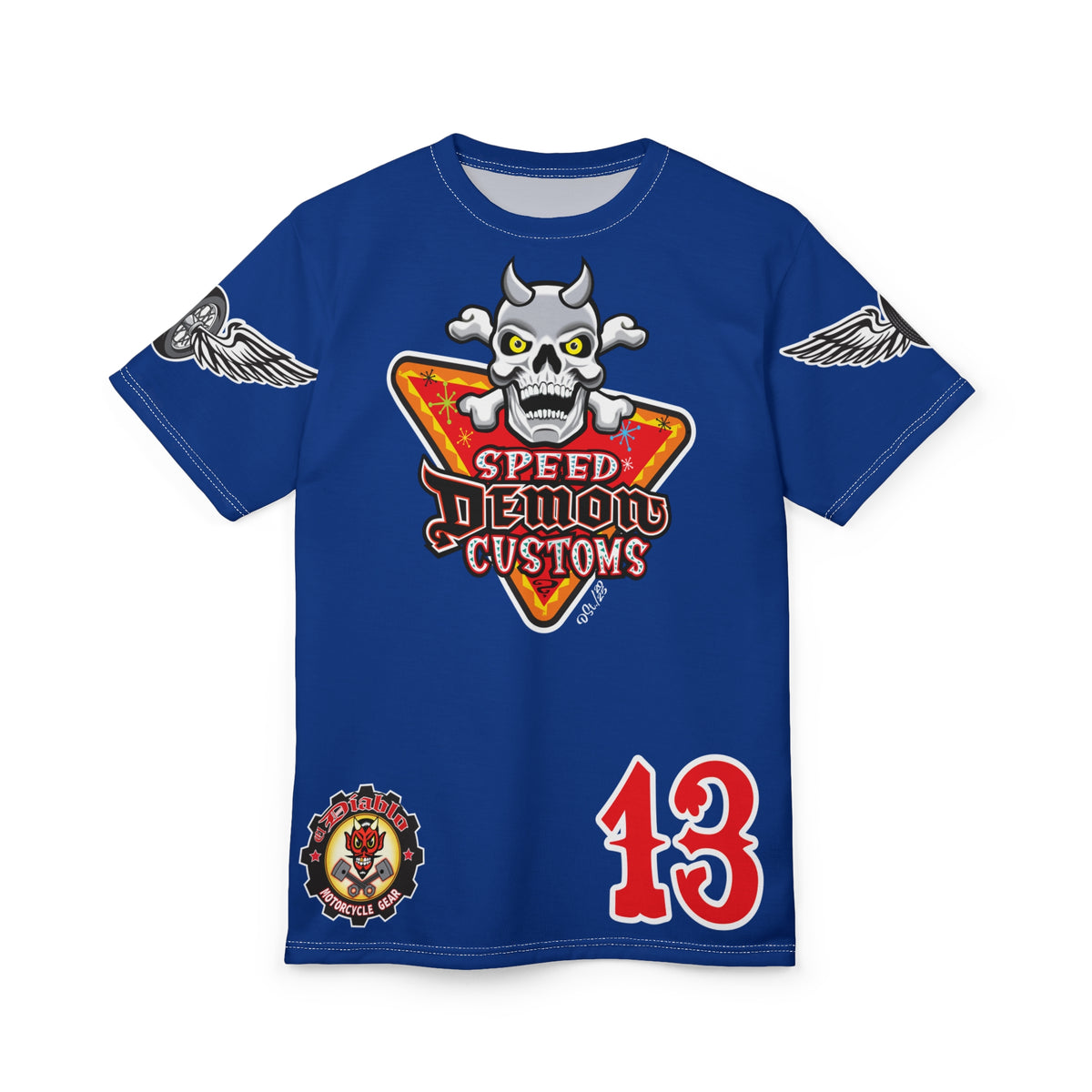 SRT Speed Demon Customs Spectacular  Super Riding Tee - Devilishly Demented Bold Biker Design