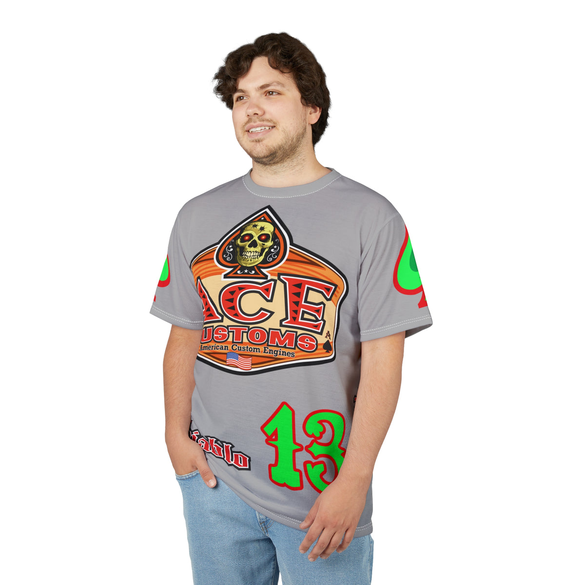 American Custom Engines ACE - Special Lumina Green  Ace of Spades Death Card High visibility Graphics
