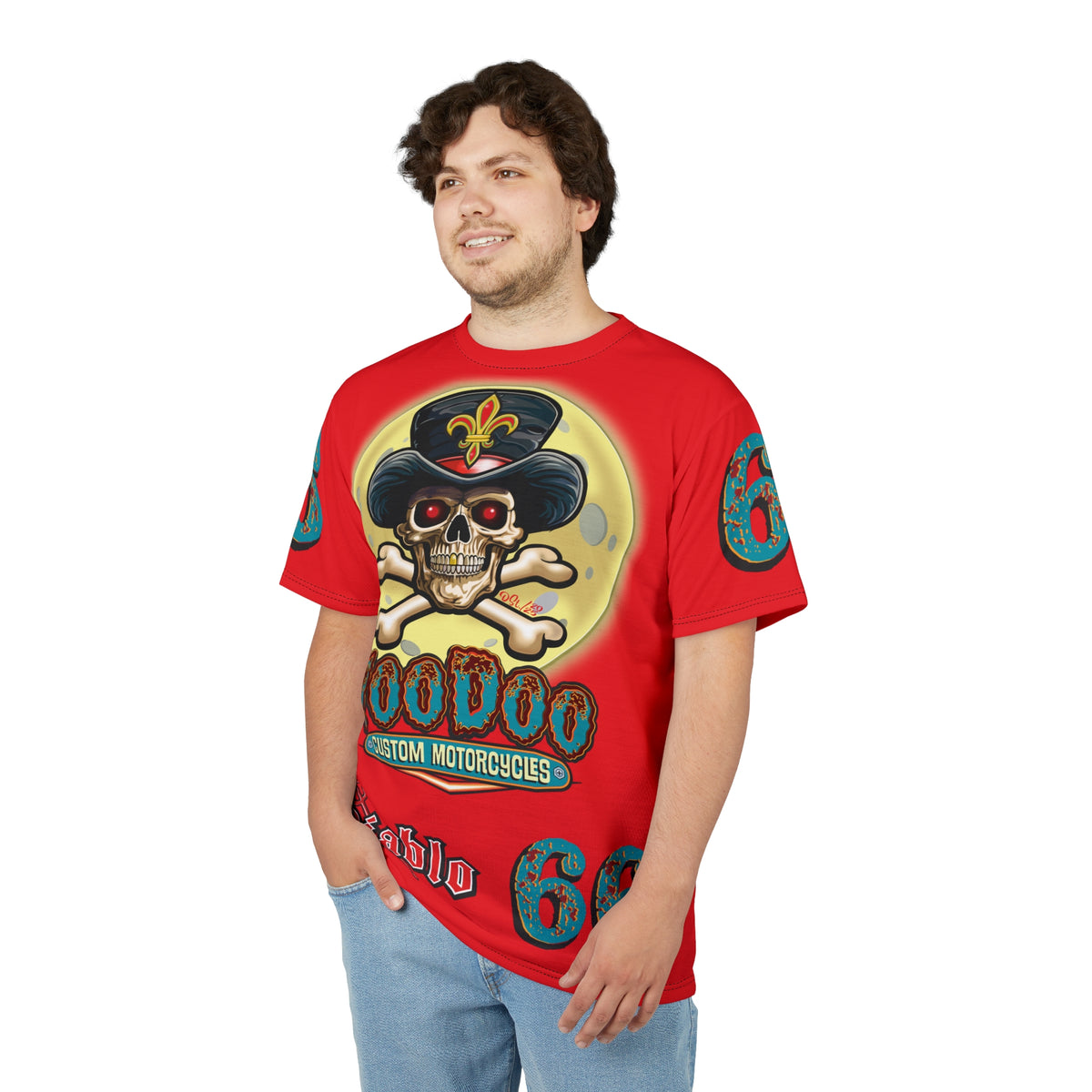 Voodoo Custom Motorcycles  Unisex HiViz Tee, Edgy Graphic Shirt, Motorcycle Apparel, Skull T-Shirt, Perfect for Bikers