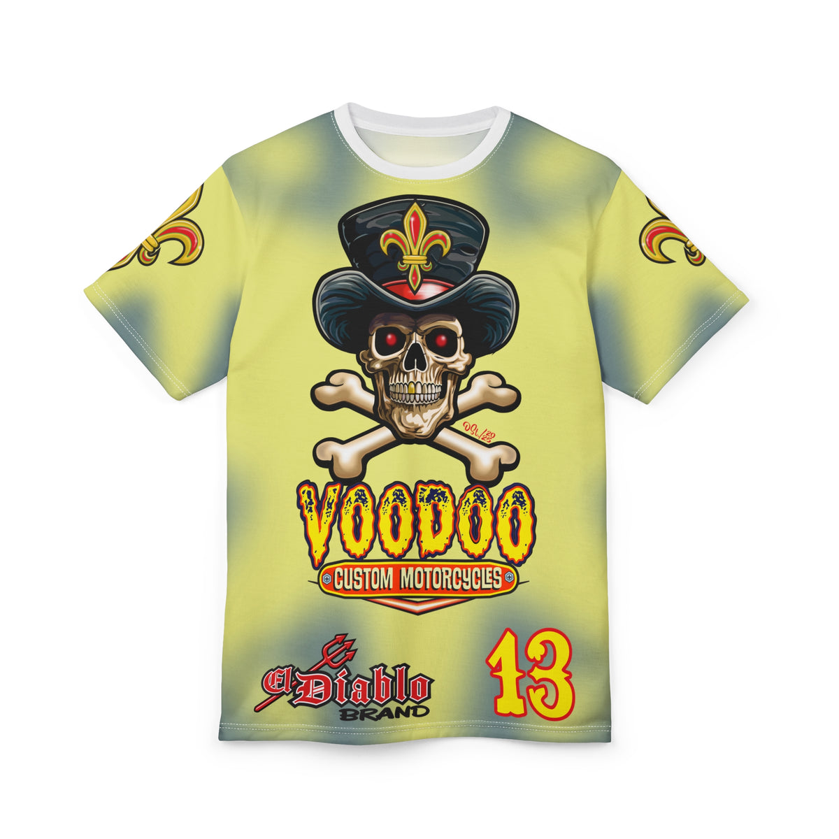 Voodoo Custom Motorcycles HIVIZ TYE DYE BLAST SUPER RIDING TEE - Look Cool, Ride Cool In our Finest Biker Riding Tee
