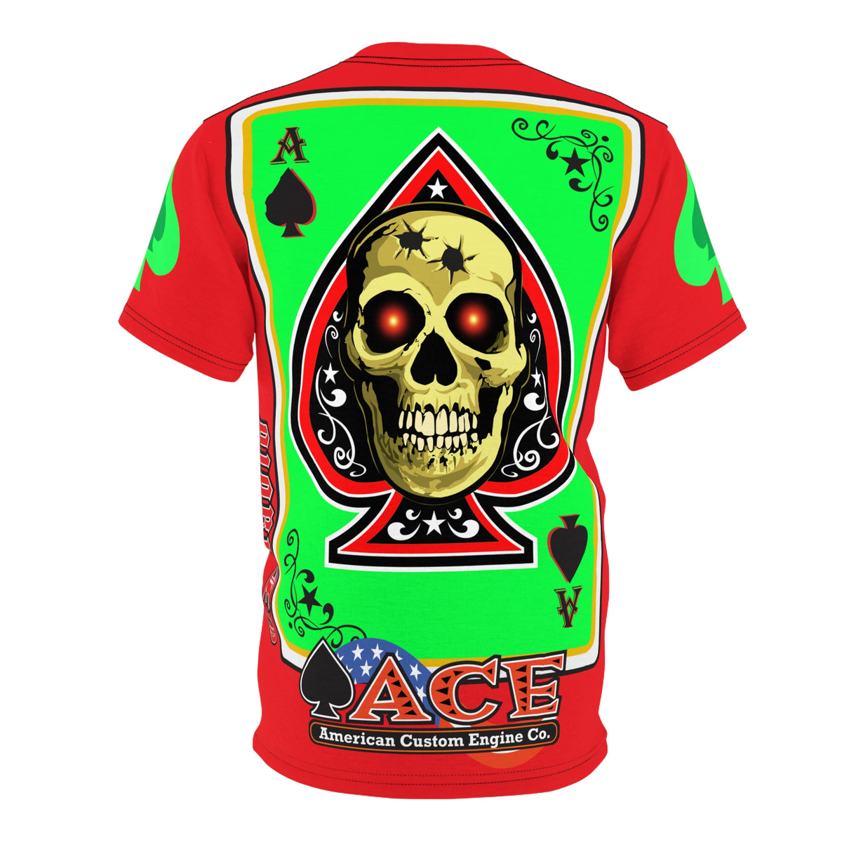 American Custom Engines ACE - Special Lumina Green  Ace of Spades Death Card High visibility Graphics