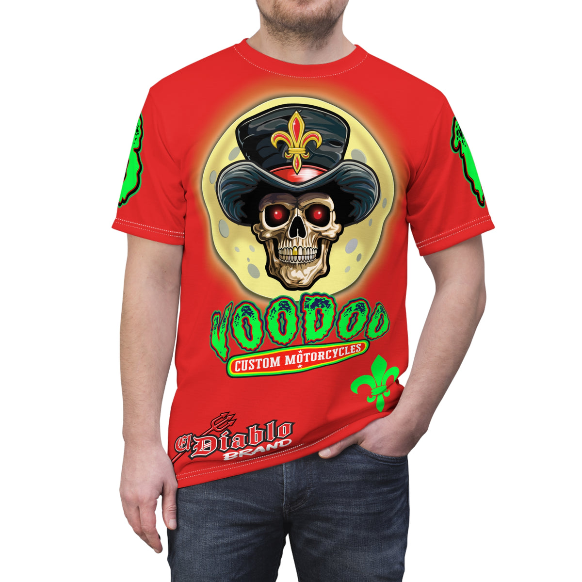 Voodoo Motorcycles HiViz Badass Super Tee, Unique Graphic Tee, Custom HiViZ Apparel