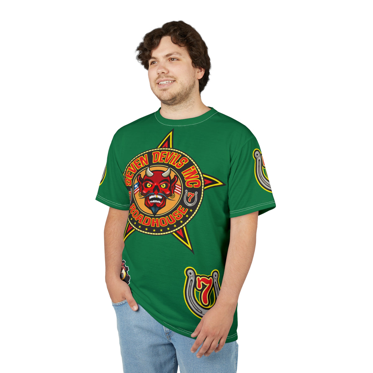 Seven Devils Inc. Roadhouse HiViz Design, Edgy Biker Shirt, Special Motorcycle Riding Gear, Seven Devils Inc.