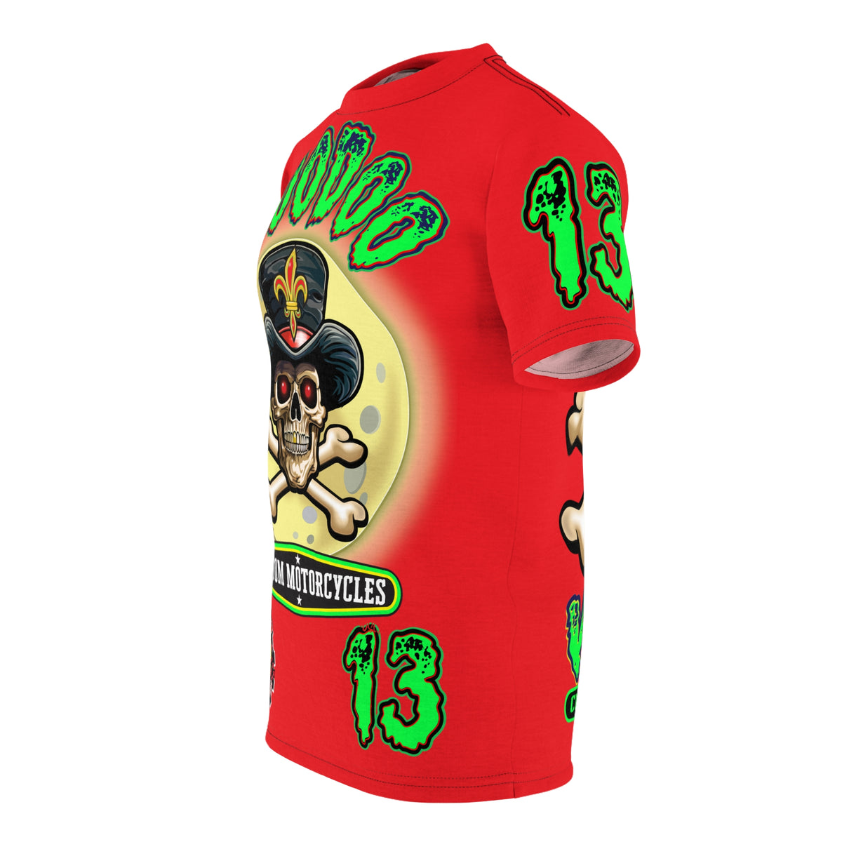 Voodoo Lucky 13 Red Rider HiViz Super Tee, XLGraphics , Custom Riding Apparel
