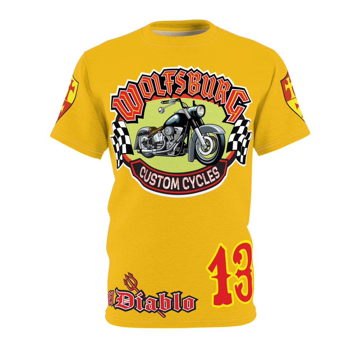Wolfsburg Custom Cycle HiViz, High Performance Custom Motorcycle Riders Super Tee
