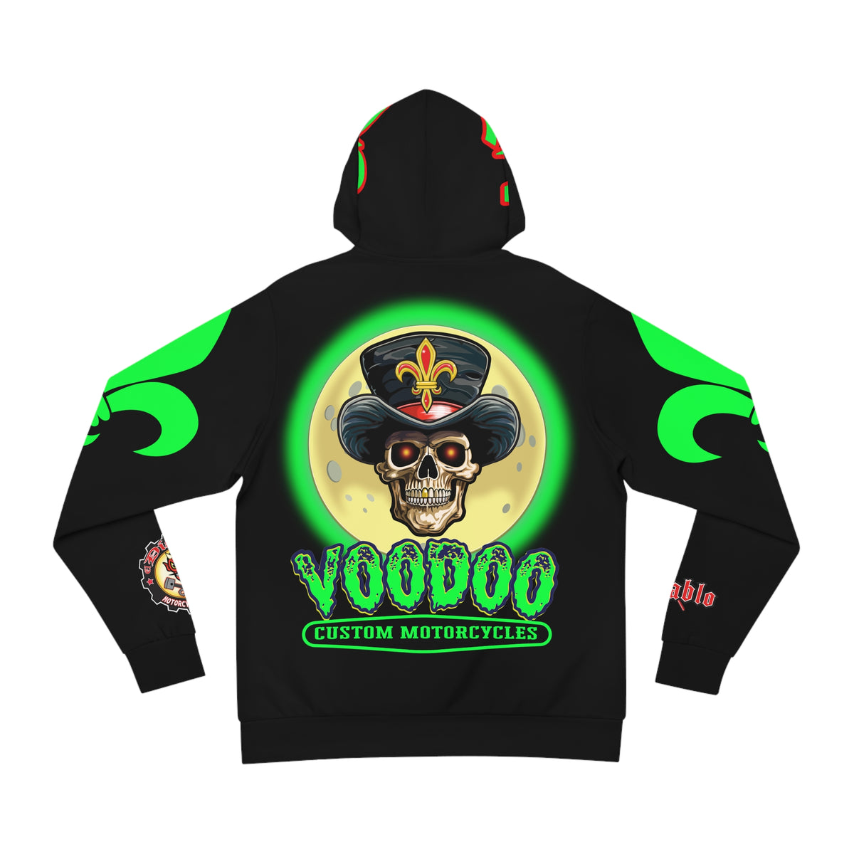 Voodoo Custom HiViz Hoodie for Motorbike Enthusiasts - Stylish Graphic Sweatshirt
