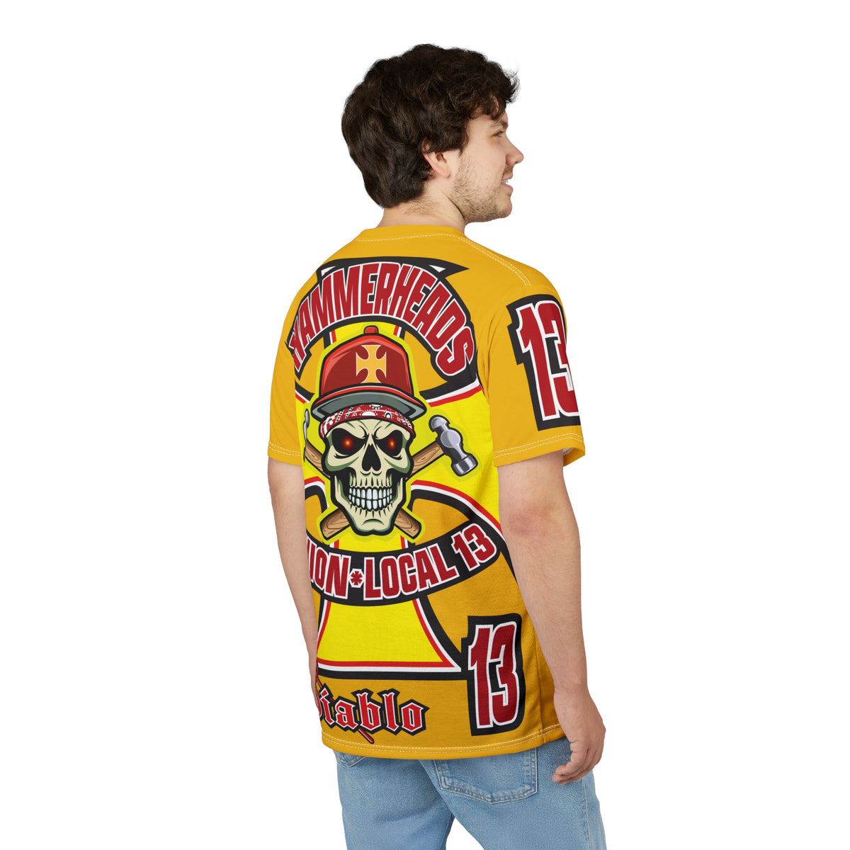Hammerheads Union Local 13 HiViz Super Tee - Rough Tough Bad Attitude Motorcycle Riding Tee