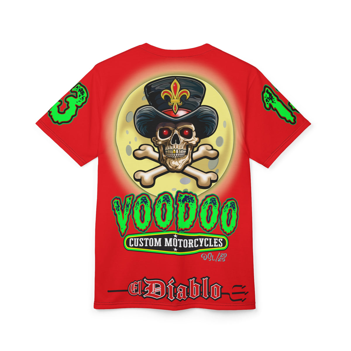 Voodoo Lucky 13 Motorcycle Ultimate HiViz Super Tee, XL Graphics , Custom Riding Apparel