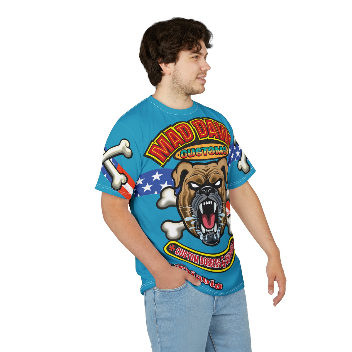 Mad Dawg Customs, Edgy Motorcycle Apparel, HiViz Custom Riding TEE, Rebel Fashion, Biker Style