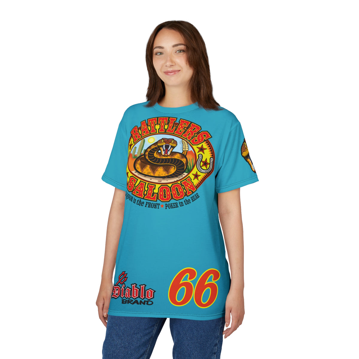 Rattlers Saloon  BADAZZ SUPER TEE — Vintage Biker 66 Graphic Shirt