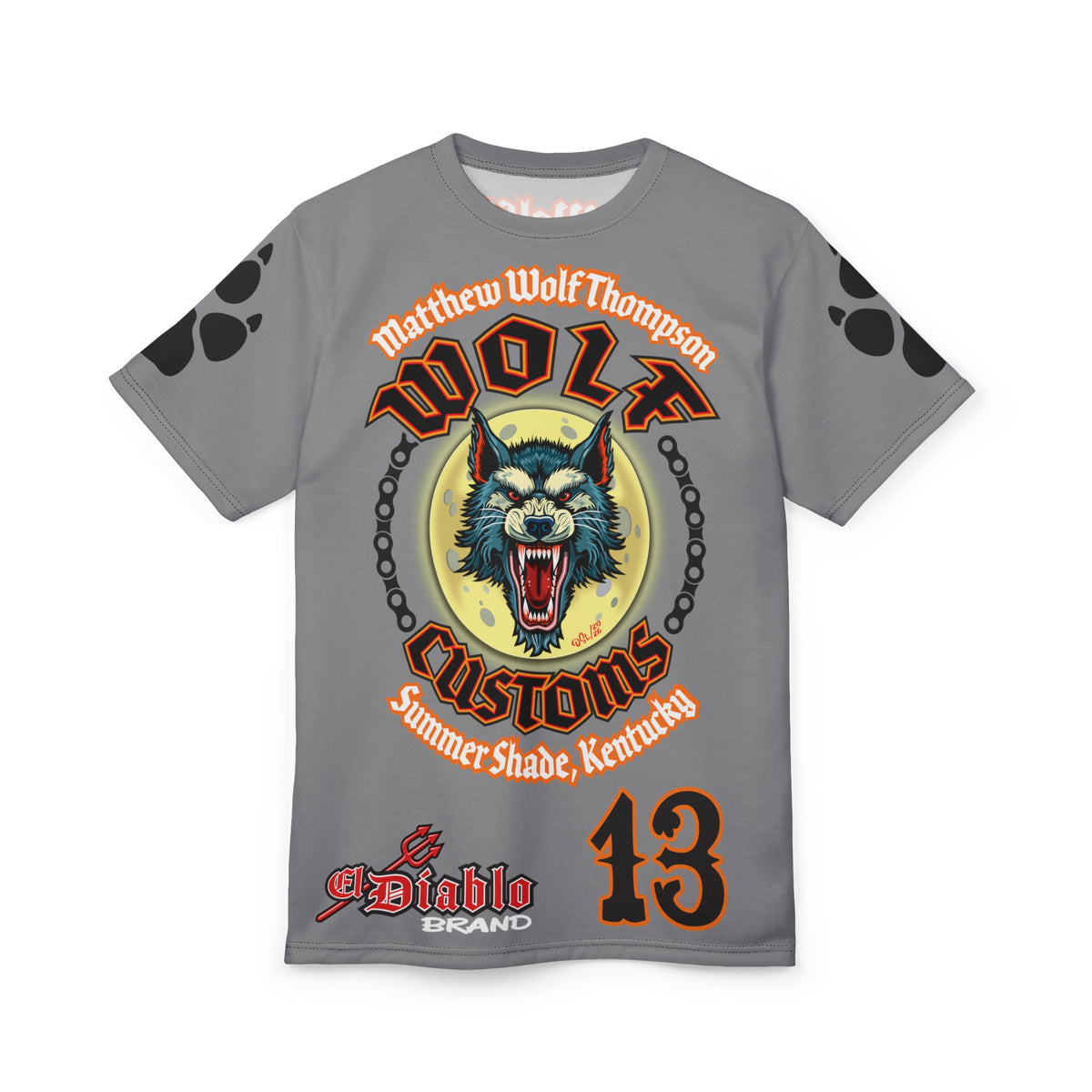MWT Wolf Custom Motorcycles Super Tee — Viciously Cool High Performance Motorcycle Riding Shirt