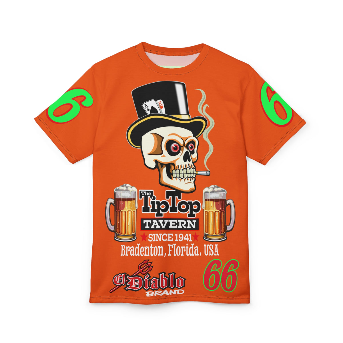 Tip Top Tavern Dive Bar Super Tee - Orange Crush - Special Edition Graphics - America's Best Dive Bar - Bikes Beers Babes & Bros. - Biker Bar Tee