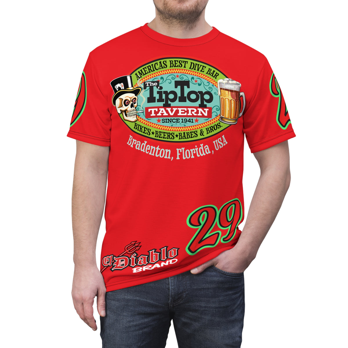 Tip Top Tavern Dive Bar Super Tee - America's Best Dive Bar, Bikes Beers Babes & Bros. - Biker Bar Tee