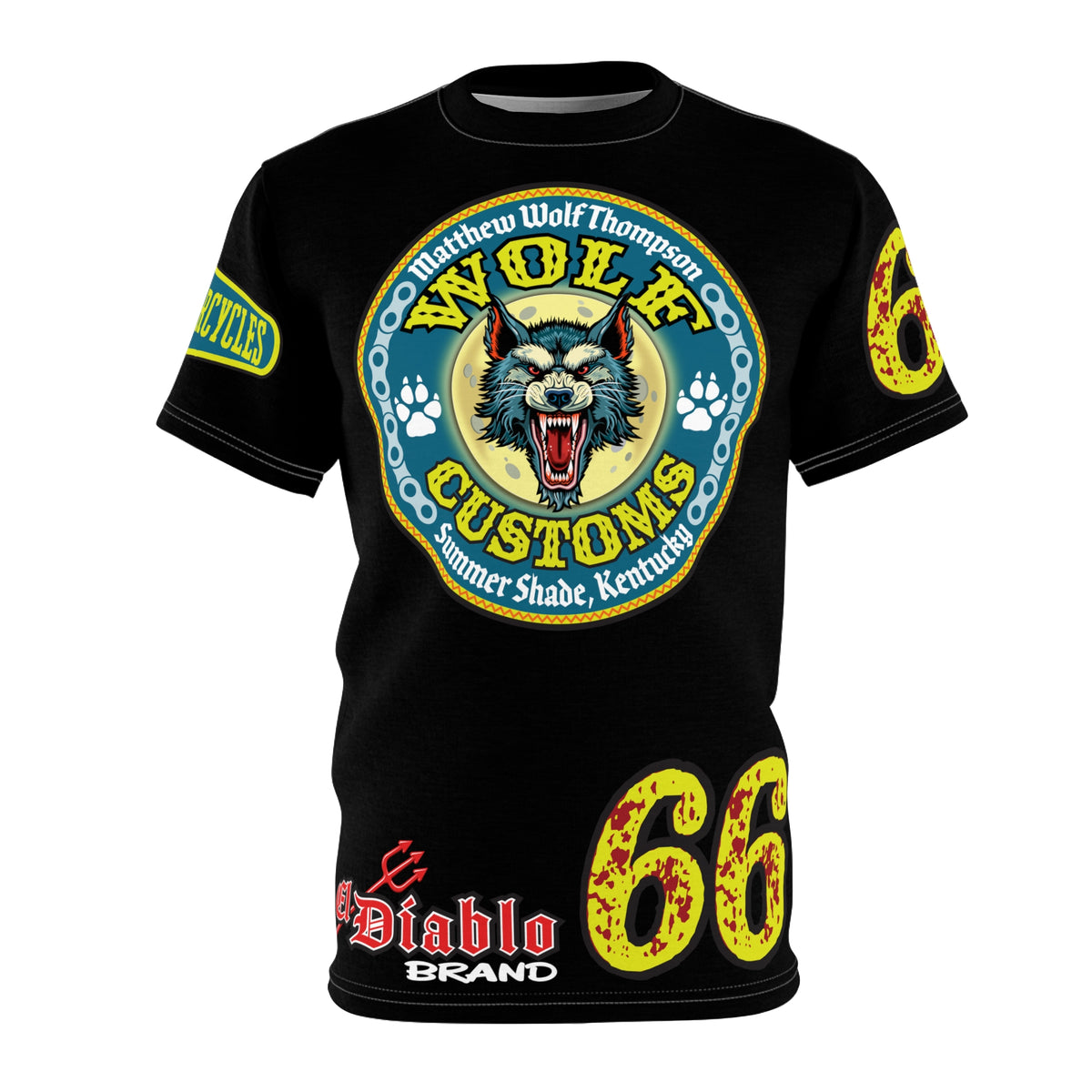 MWT Wolf Customs '66 Graphic Super  Tee — Retro Motorcycle Club Shirt The Best Biker Riding Tee EVER !!!