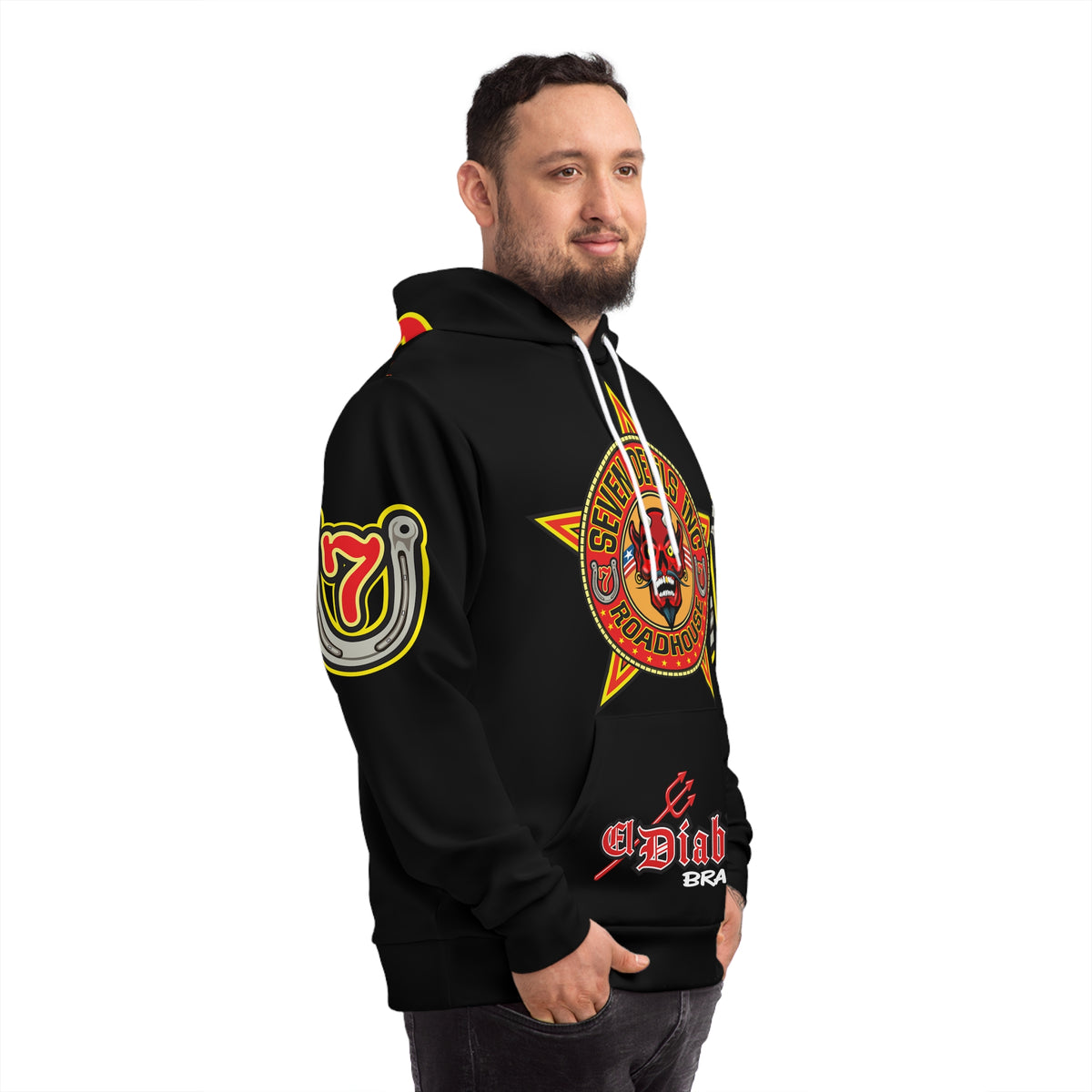 HoodZ Seven Devils Roadhouse Retro Devil Logo Pullover Hoodie