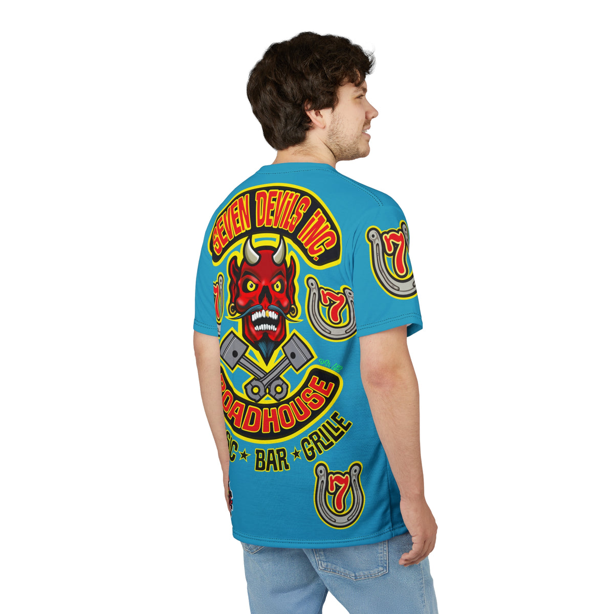 Seven Devils Inc. Roadhouse Graphic Tee - HiViz Motorcycle Custom Riding Super Tee