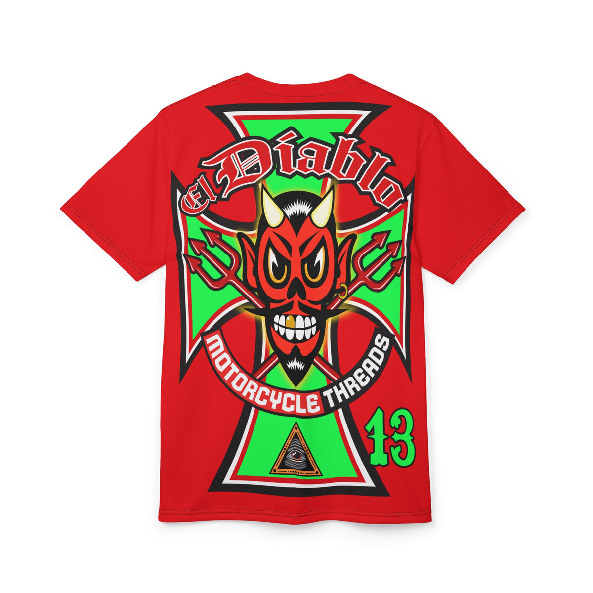 El Diablo Brand HiViz Super Tee - Brilliant Red, White and Floro Green for maximum visibility