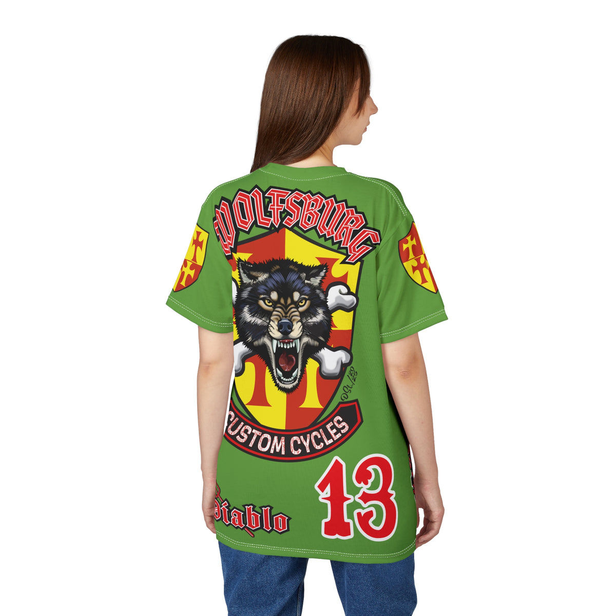 Wolfsburg Custom Cycles HiViz Graphic Super Tee for Bikers