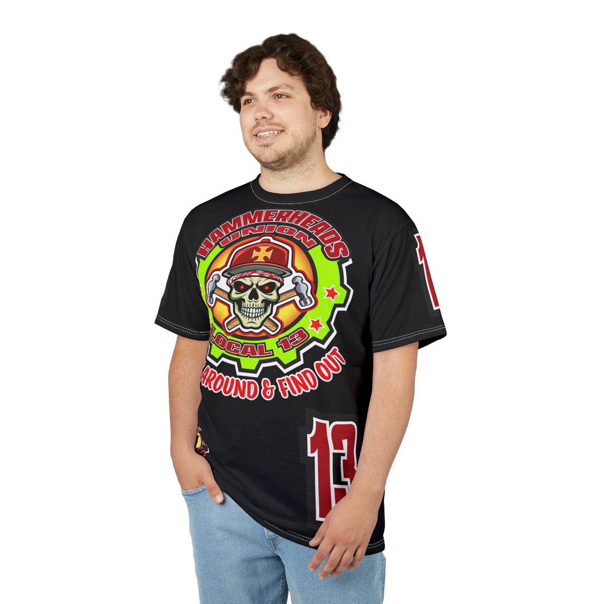 Hammerheads Union Local 13 (FAFO Version) HiViz Super Tee - Rough Tough Bad Attitude Motorcycle Riding Tee