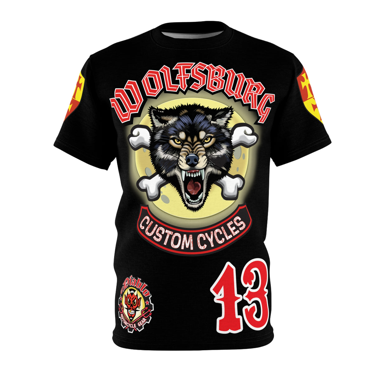 Wolfsburg Custom Cycles HiViz Graphic Super Tee for Bikers