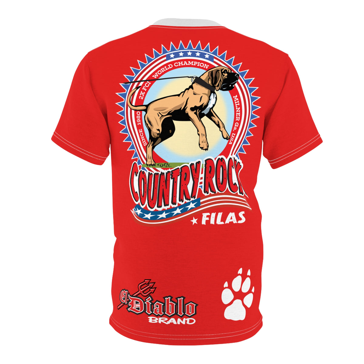 Country Rock Filas Graphic Super Tee — El Diablo Brand Paw Print T-Shirt