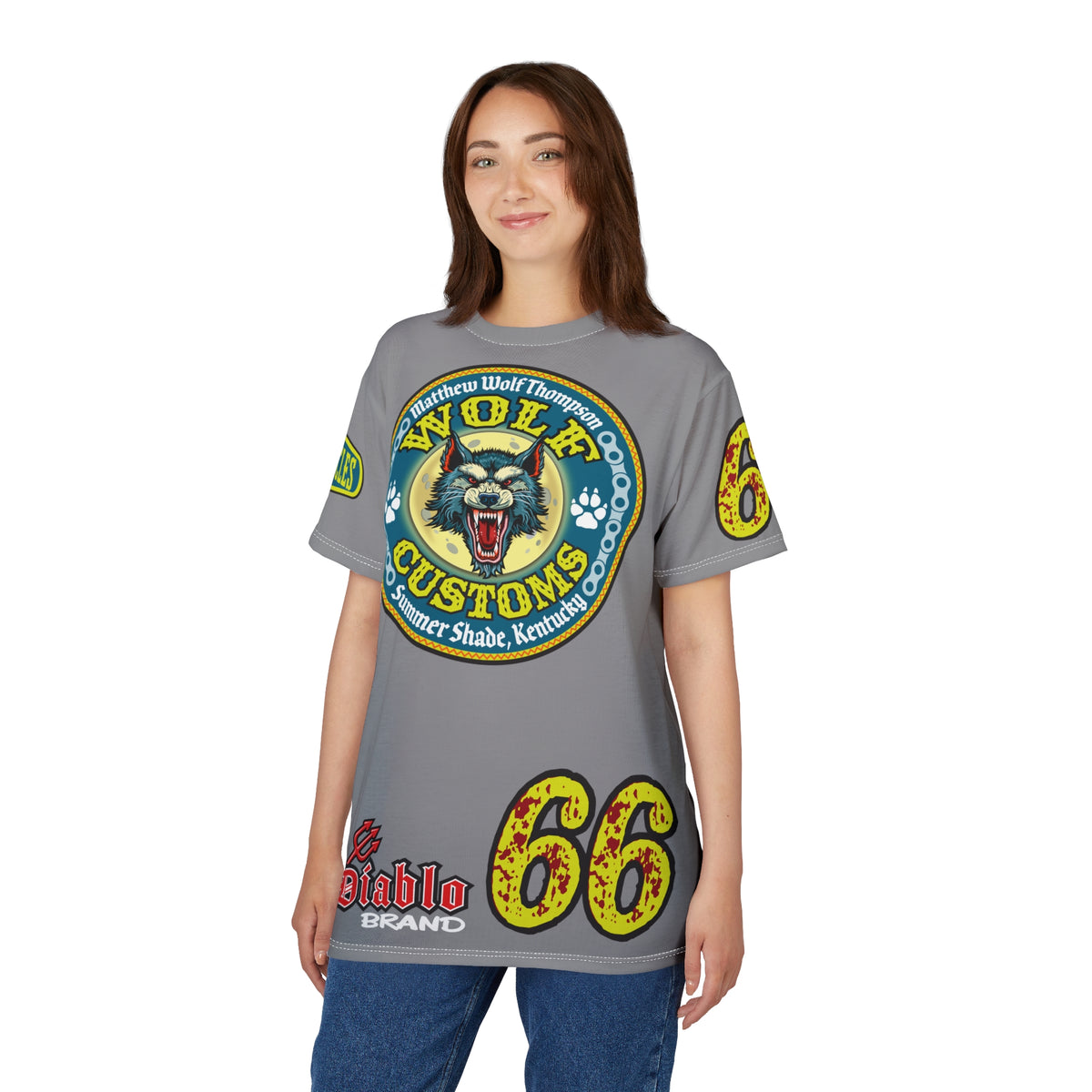 MWT Wolf Customs '66 Graphic Super  Tee — Retro Motorcycle Club Shirt The Best Biker Riding Tee EVER !!!