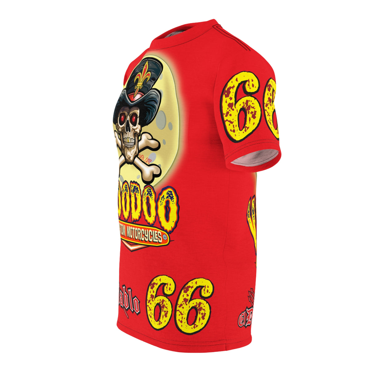Voodoo Custom Motorcycles Unisex HiViz Tee, Edgy Graphic Shirt, Motorcycle Apparel, Skull T-Shirt, Perfect for Bikers
