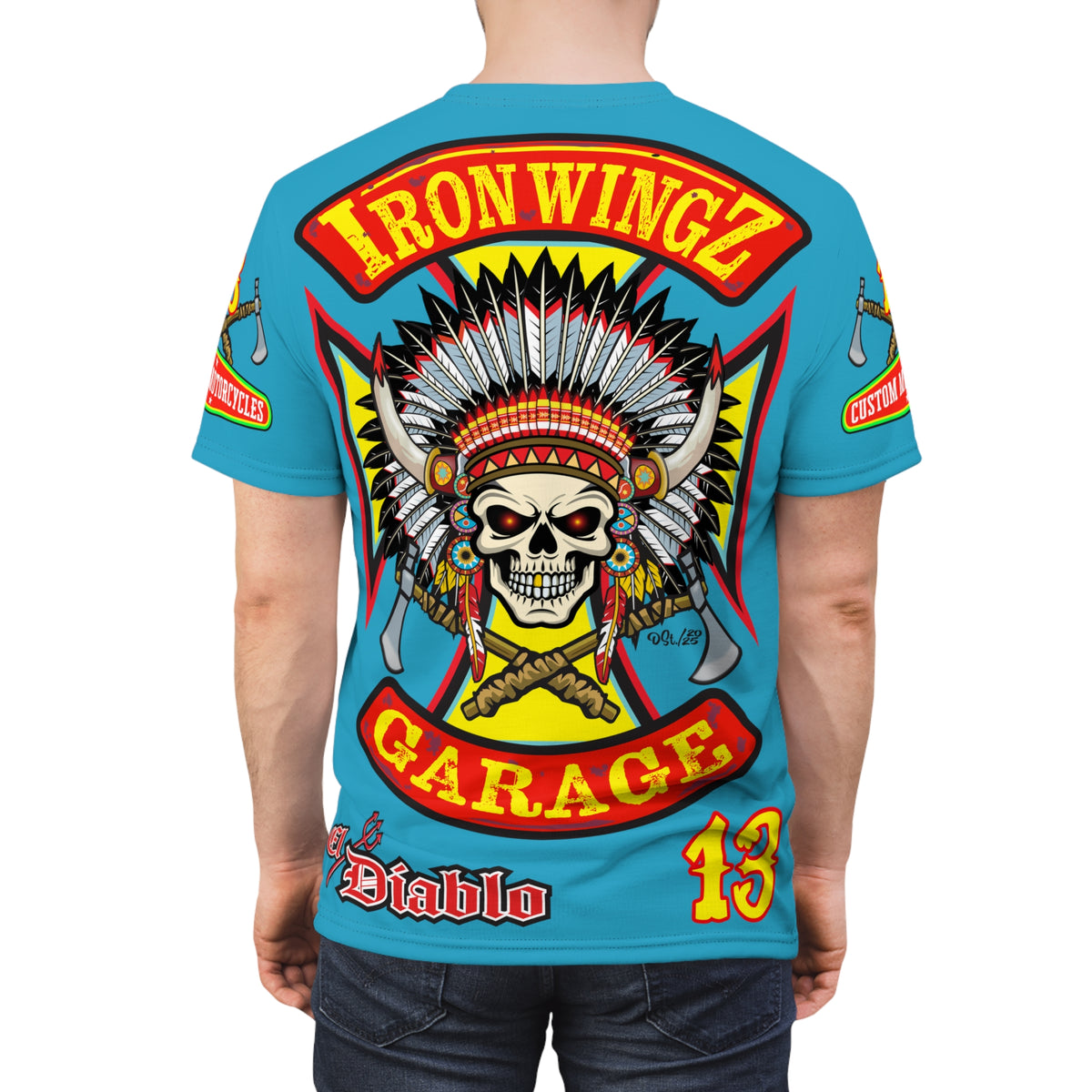 Iron Wingz Garage HiViZ Motorcycle Rider Super Tee