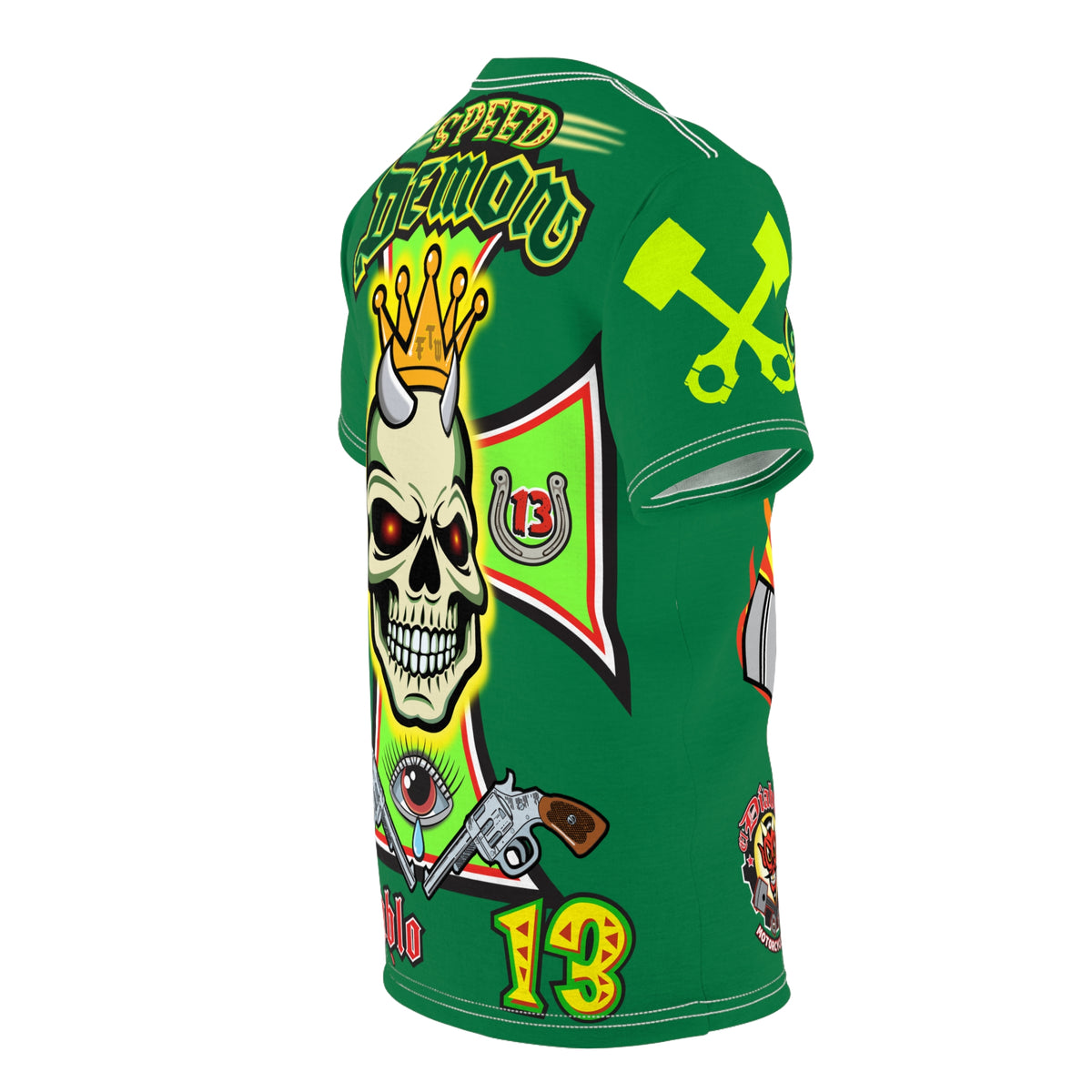 Speed Demon Hellfire HiViz Super Tee - THE Perfect Motorcycle Riding Tee - High Comfort & Perfect Fit Super Tee
