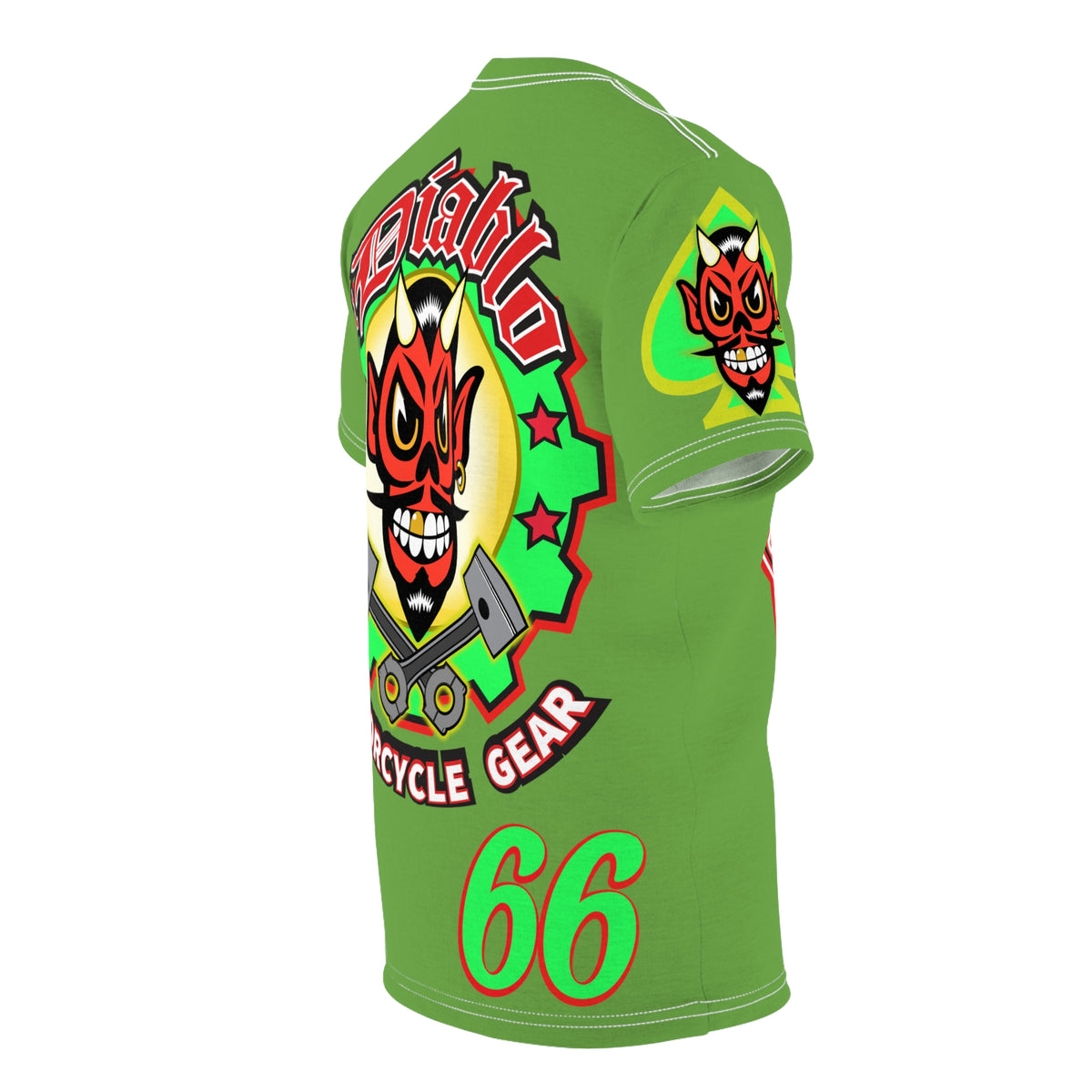 El Diablo Motorcycle Threads - HiViz Color - Edgy Super Tee for Biker Enthusiasts