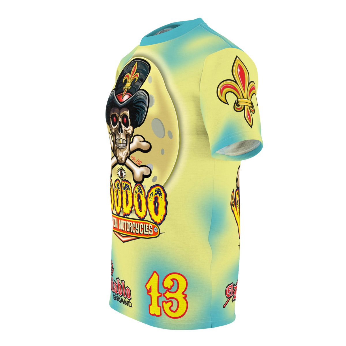 Voodoo Custom Motorcycles HIVIZ TYE DYE BLAST SUPER RIDING TEE - Look Cool, Ride Cool jn our Finest Biker Riding Tee