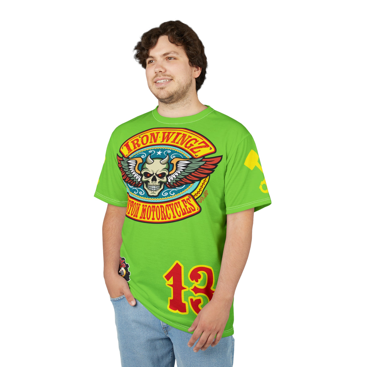 VERY Special HIVIZ Iron WingZ Customs Graphic Super Tee, Edgy Streetwear, Customized Apparel, Gift for Bikers