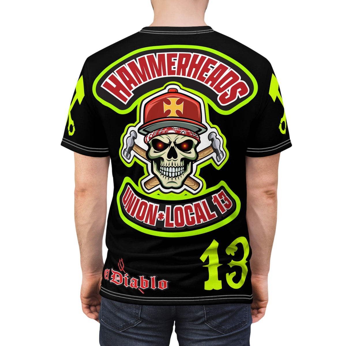 Hammerheads Union Local 13 -  SoCal 619 Special Edition - Custom HiViz Motorcycle Riding Tee Shirt _ Super Comfort and Fit